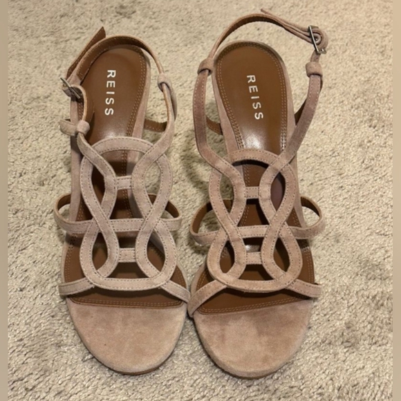 Reiss Rose Suede Heels Sandals, Size 9 - Picture 7 of 9